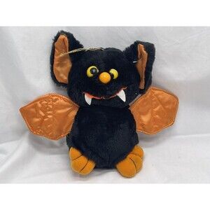 Vintage Fun World Halloween Vampire Bat 9” Plush Stuffed Animal Toy RARE